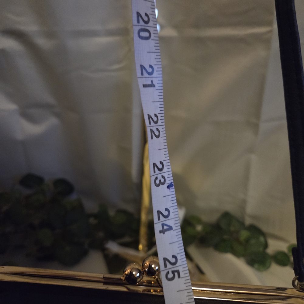 Trendy Blue Kiss Lock Wallet Crossbody Purse Gold Frame Clutch Shoulder Bag - Picture 14 of 16